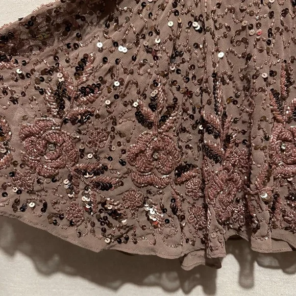 NWT Mac Duggal Sequin Dress with Beaded Hemline and Belt - size 10 - Picture 7 of 8